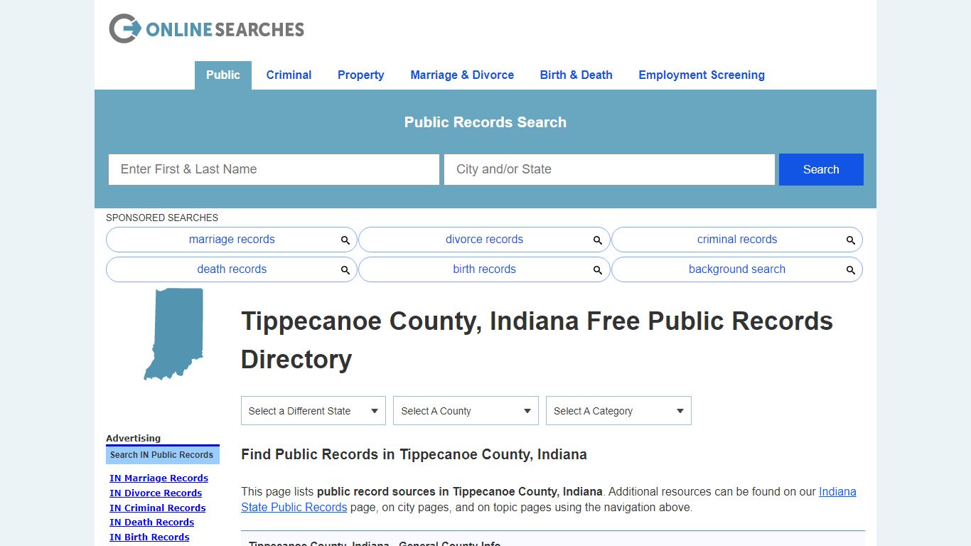 Tippecanoe County, Indiana Free Public Records Directory